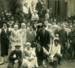 Inude eta Artzainak de Bera. 1929. La comparsa con el carro del rey Momo detrás. F.: Rosa Errandonea